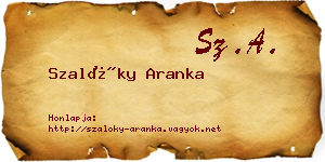 Szalóky Aranka névjegykártya