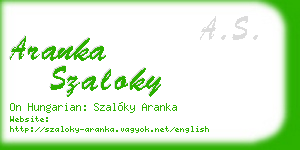 aranka szaloky business card